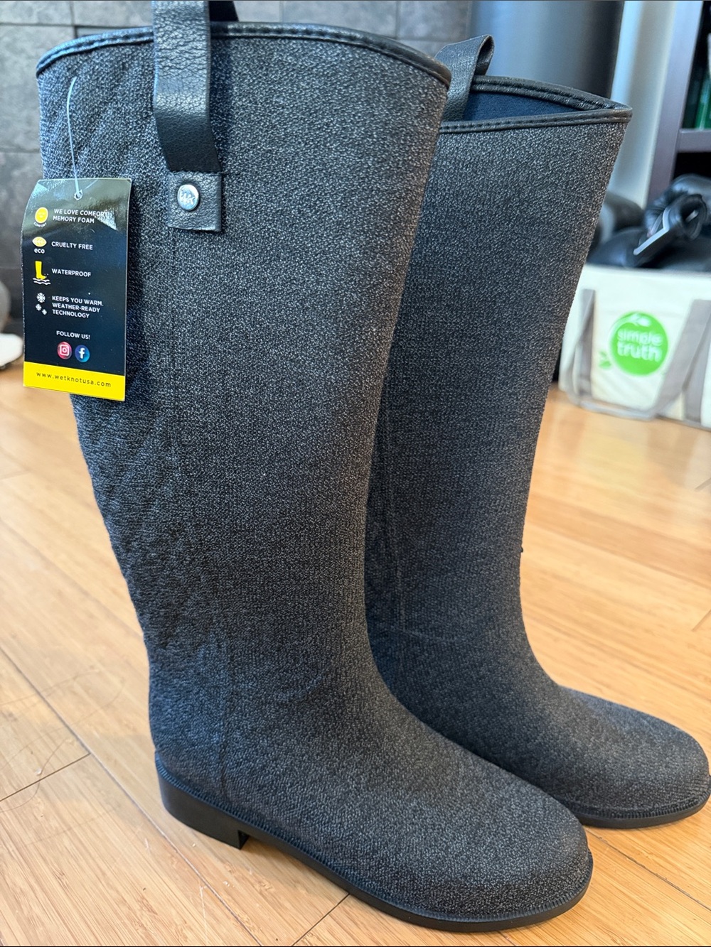 Wet Knot WK Waterproof Knit Boot in Charcoal